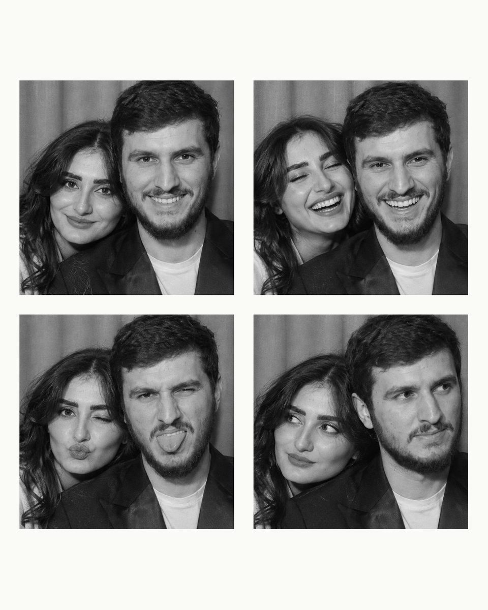 AI-generated: Photobooth Strip AI filter result: stylish couple on a city street at night